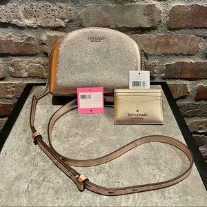 Kate Spade Spencer Rose Gold Crossbody AND Card Case